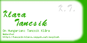 klara tancsik business card